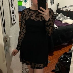 Long sleeve Lace Mini Dress